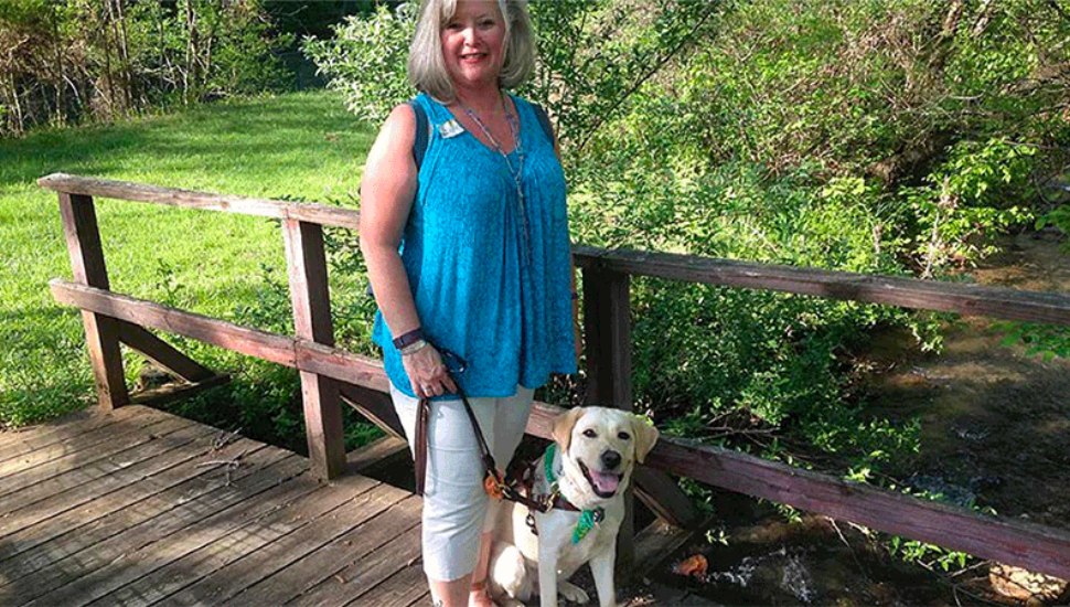 Cindy Lou Altman with her dog.