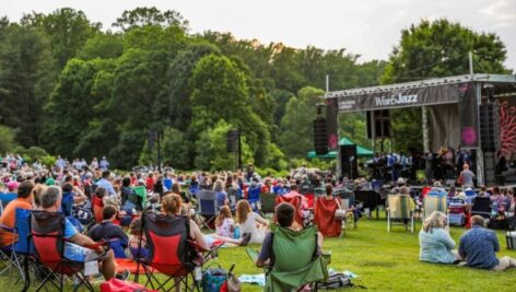 Spectators gather for the Longwood Gardens Wine and Jazz Festival