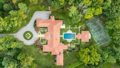 Aerial view of Gladwyne mansion