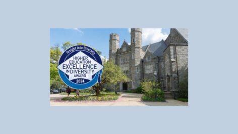 Graphic atop of WCU campus showing that it has, for the fifth consecutive year, received the Higher Education Excellence in Diversity Award from Insight Into Diversity magazine.