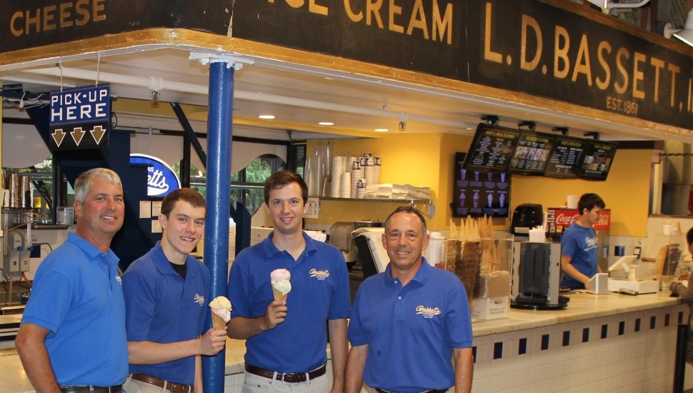 Roger, Eric, Alex, and Michael of Bassett's Ice Cream
