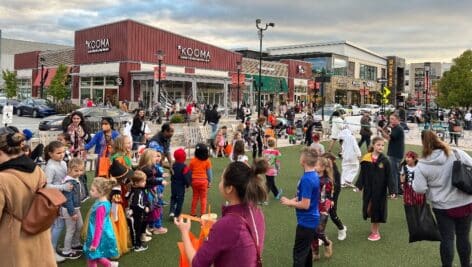 Children at the Trick-or-Treat Around the Town Center.