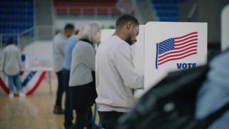 Voters at the polls.