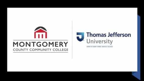 The MCCC logo next to the Thomas Jefferson University logo.