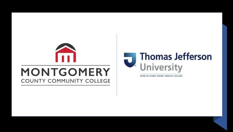 The MCCC logo next to the Thomas Jefferson University logo.