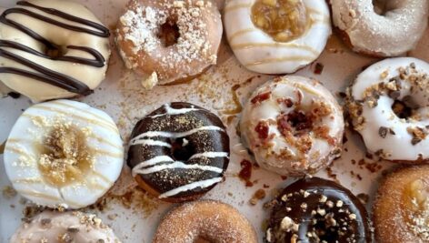 A variety of donuts from Duck Donuts.