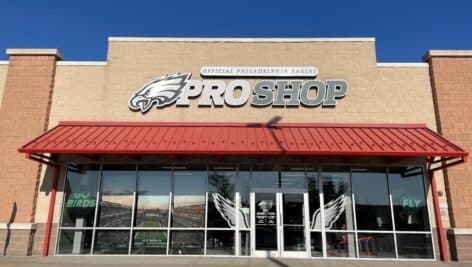 Facade of Eagles Pro Shop.