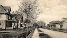 An old photo looks back at Davis Road in the Llanerch section of Haverford Township.