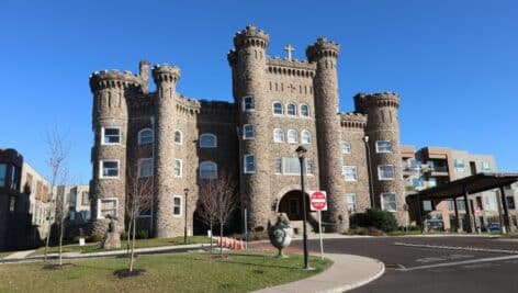 Exterior of Ambler's Lindenwold Castle.