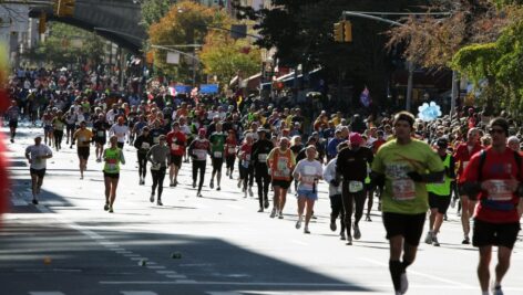 Runners competing in the New York City Marathon.