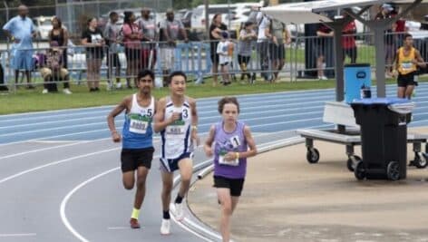 runners on a track