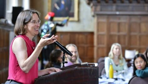 Wendy Cadge speaking at Bryn Mawr College.