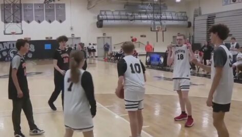 Players from the Unified Basketball League face off in the final game of the season.