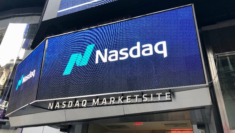 Facade of Nasdaq in New York.