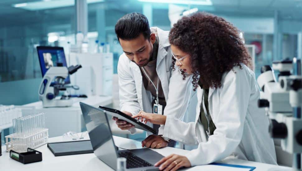 man and woman in laboratory