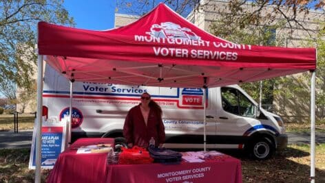 Voting Van on MCCC Campus.