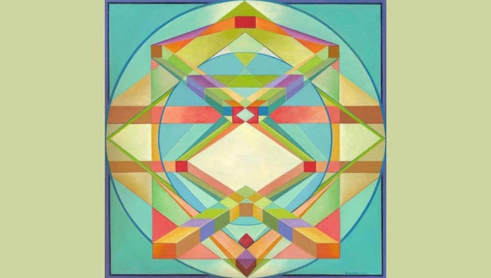 Acrylic painting, "Geometric Revelations."