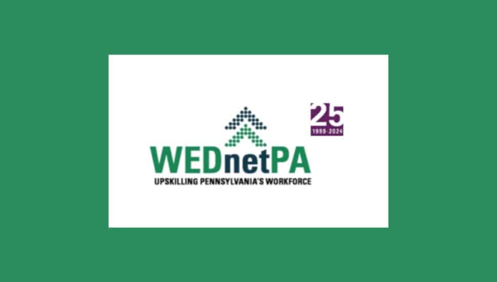 Logo for WEDnetPA grants offered by MCCC.