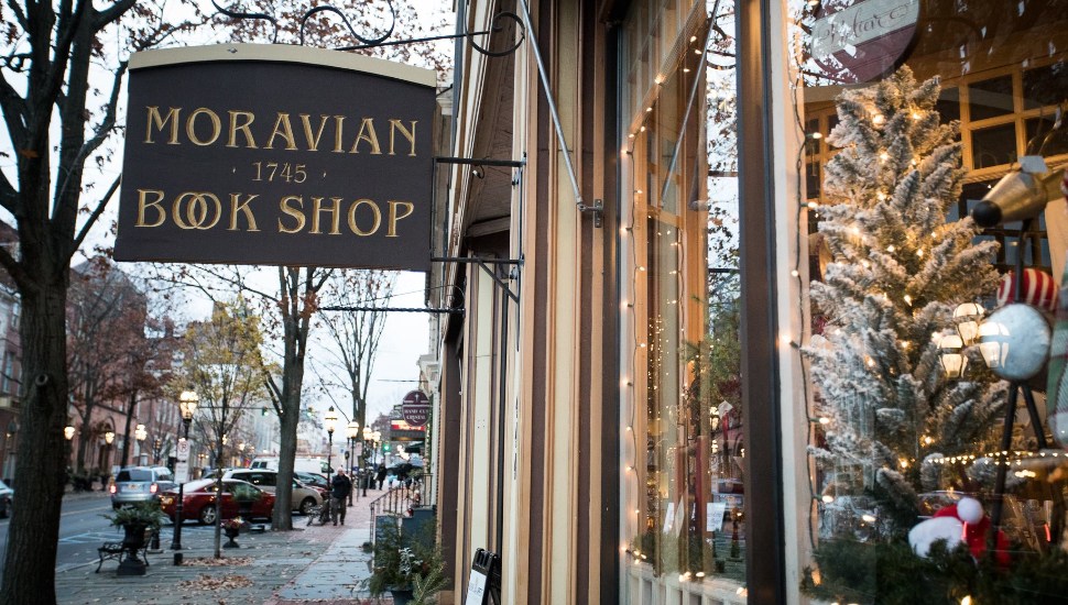 Moravian Book Shop sign