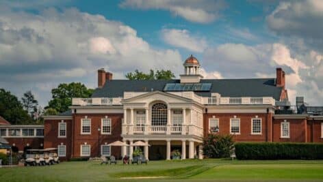 Aerial view of the clubhouse at the Philadelphia Cricket Club.