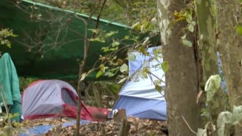 Unhoused people living in Tent City Pottstown.