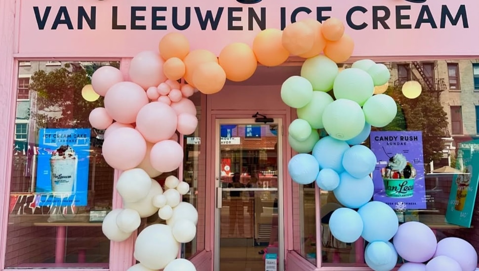 Facade of a newly opened Van Leeuwen Ice Cream.