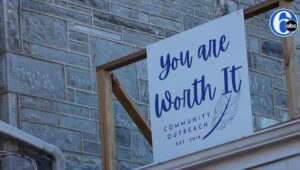 Pantry sign that reads "You Are Worth It."