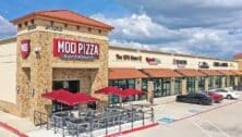 A retail property with a Mod Pizza, UPS Store, Sports Clips, and other businesses.