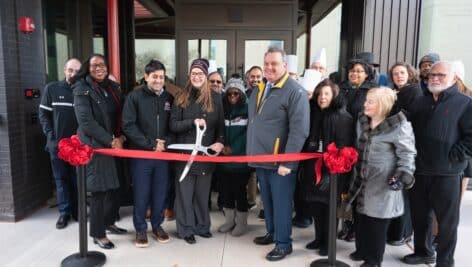 Ribbon cutting at MCCC's new Hospitality Institute on the Blue Campus.