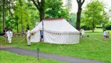 An authentic tent from the Revolutionary War era.