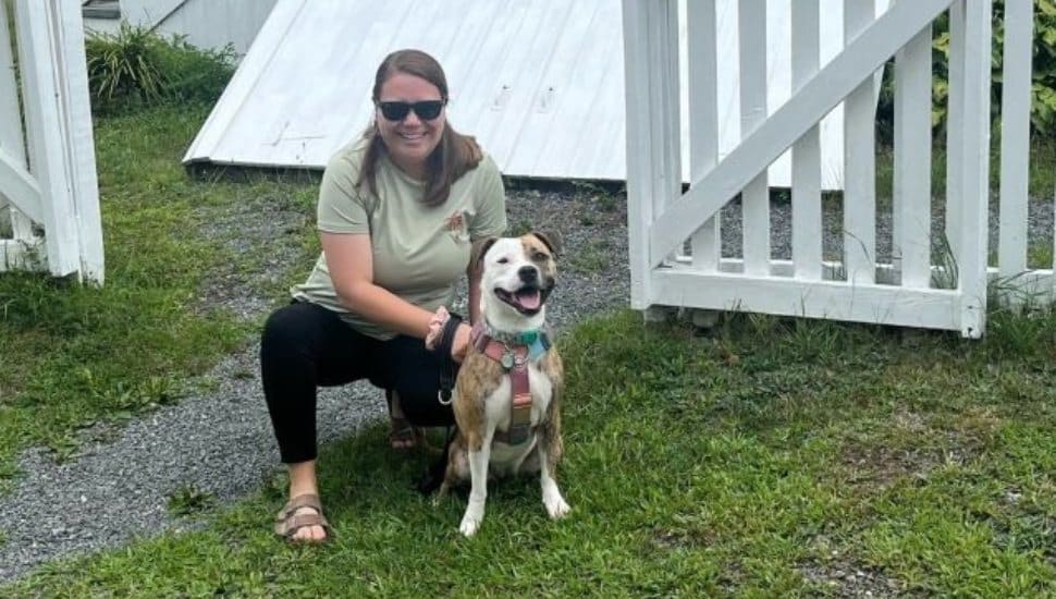 Becky S. with her dog Ellie.