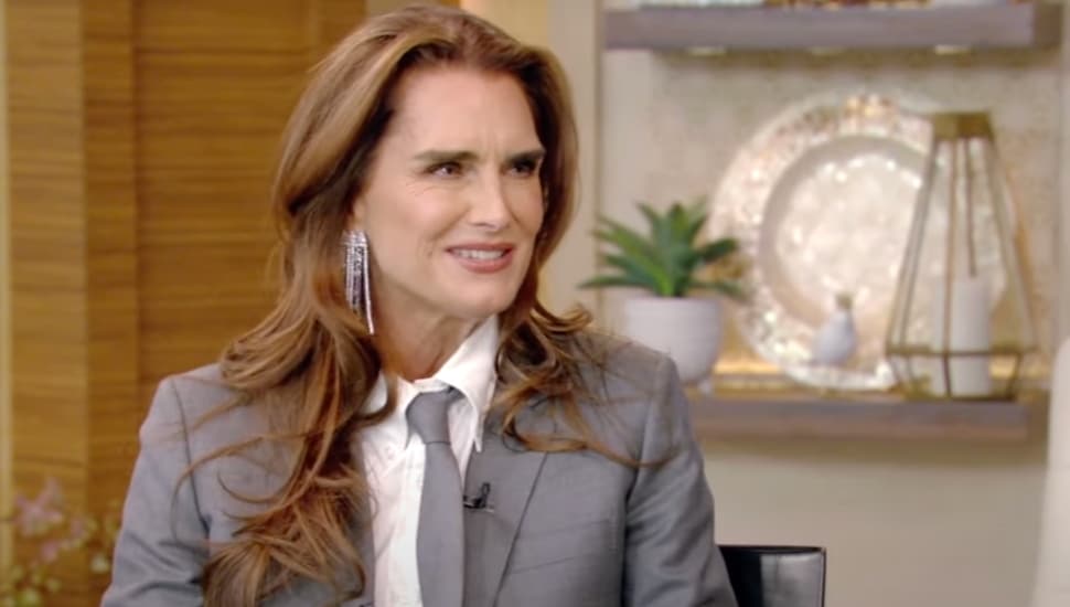 Brooke Shields on the set of Live with Kelly and Mark.