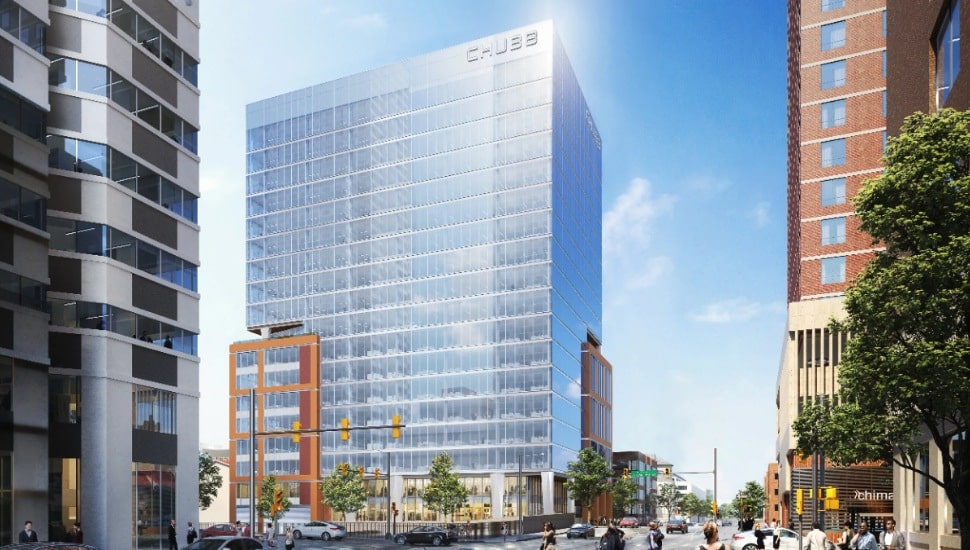Rendering of Chubb building in Center City West.