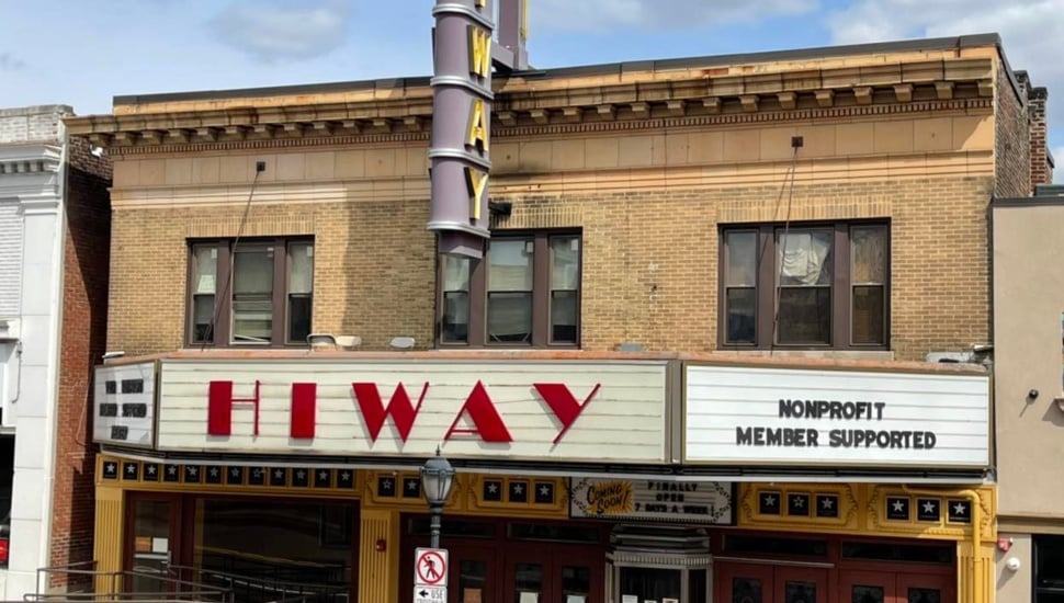 The facade of Hiway Theater in Jenkintown.