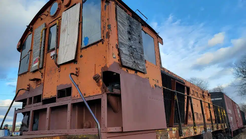The Alco S2 No. 611 locomotive before restoration.