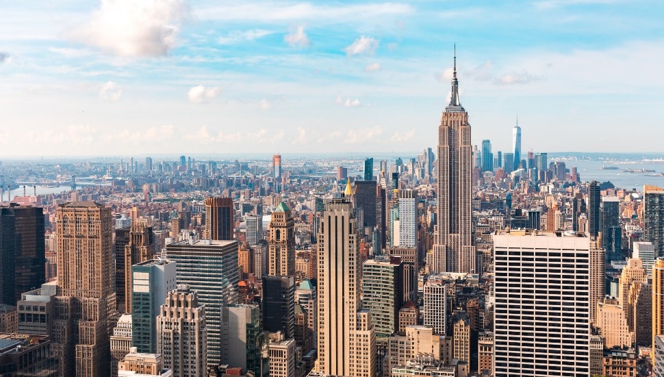 Aerial view of New York City.