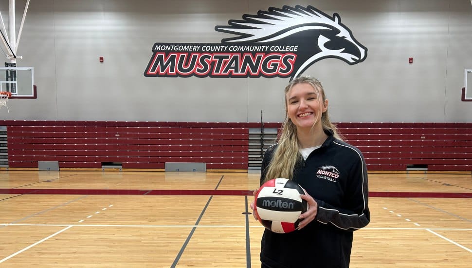 Mustangs women’s volleyball outside hitter and middle blocker, Veronika Paciorek.