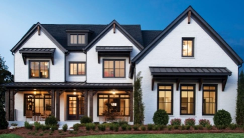 Black and white Toll Brothers house.