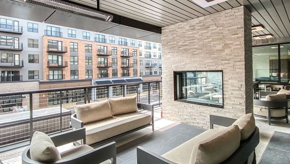 A view from a porch at BET Investments Promenade East in Upper Dublin.