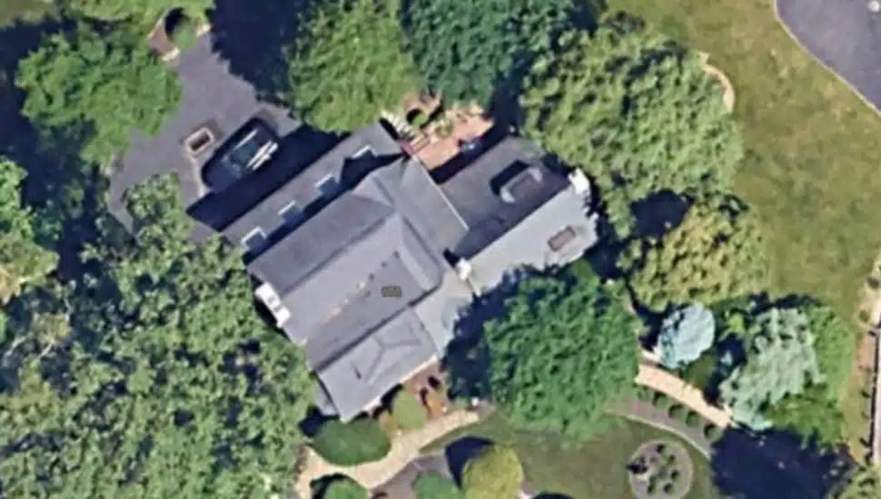 An aerial view of Bradley Cooper's childhood home.