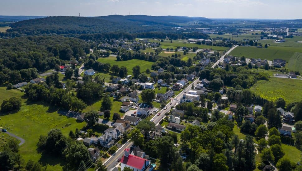 Elverson, PA aerial view