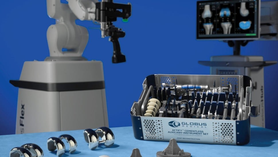 Globus Medical joint arthroplasty surgery equipment.
