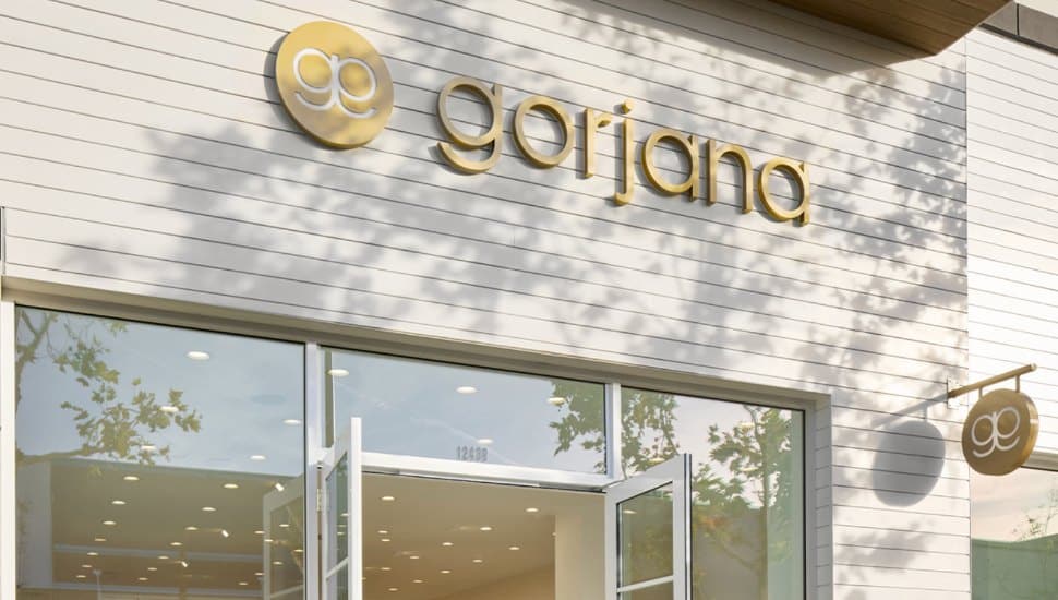 The marquee outside Gorjana jewelry.
