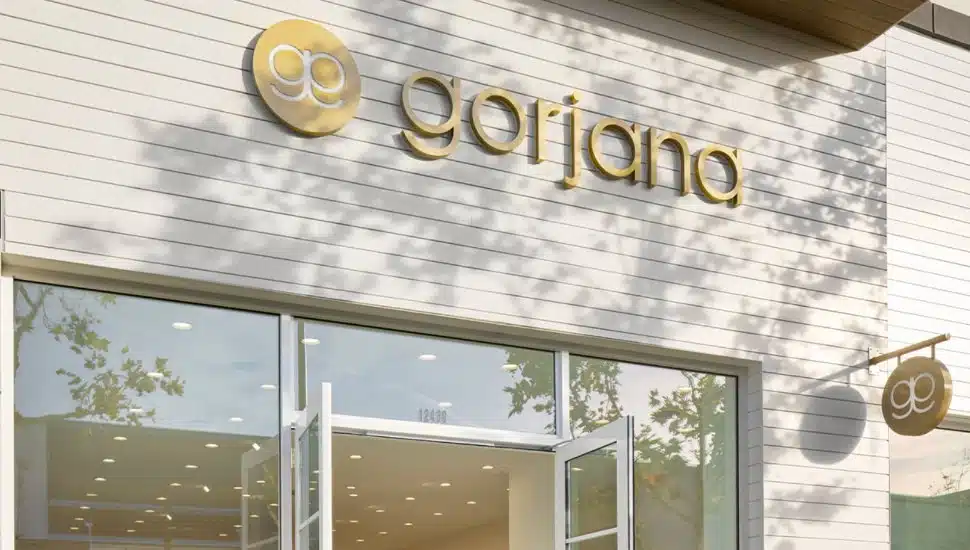 The marquee outside Gorjana jewelry.