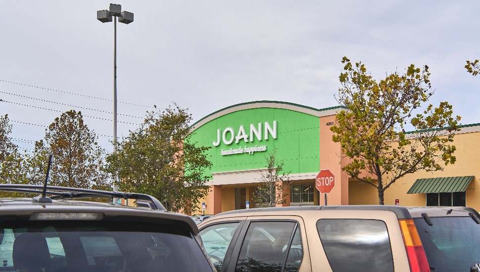 The facade of a Joann Fabrics.