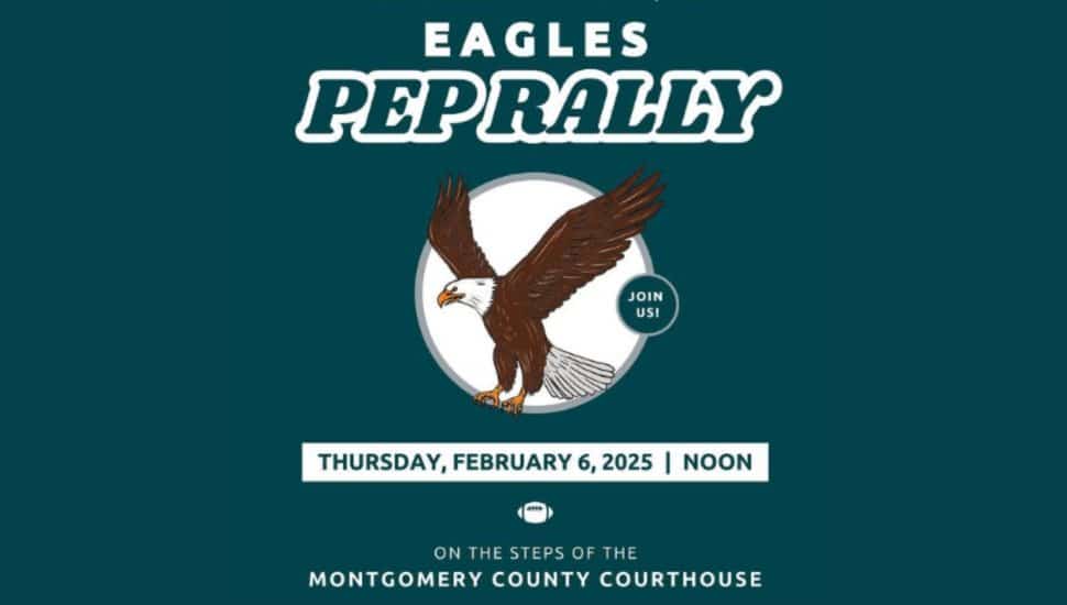 A flyer promoting the Eagles Pep Rally on Thursday, Feb. 6.