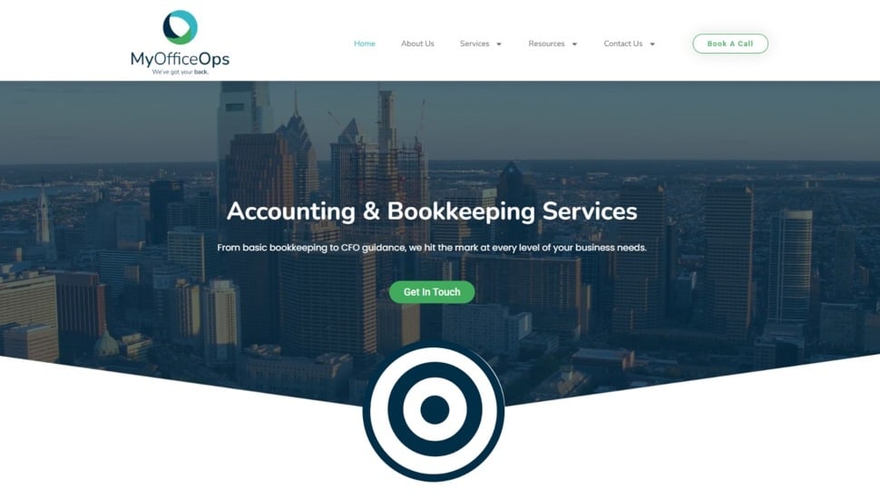 Screenshot of professional services firm's new website.
