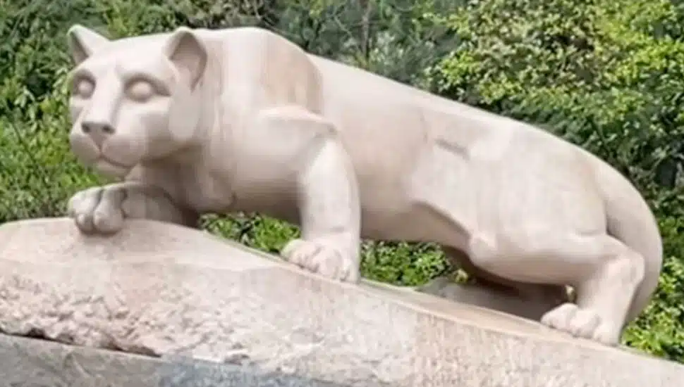 Nittany Lion statue on Penn State's Abington campus.
