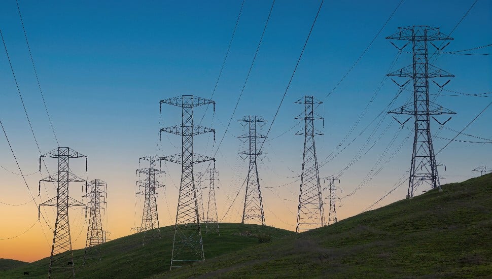 Power Lines running between transformers.
