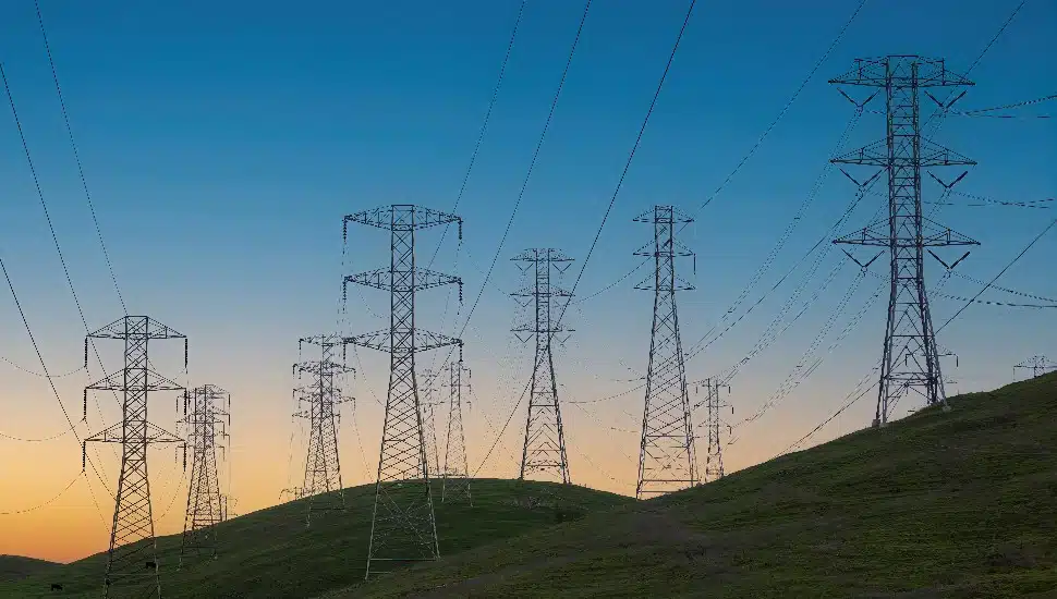 Power Lines running between transformers.